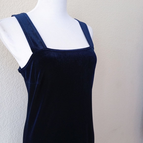 Linda Leal vintage midnight blue velour formal maxi dress - Picture 4 of 6